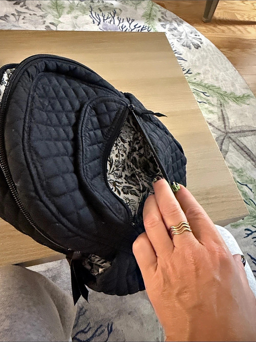 Vera Bradley Small Backpack Black & White